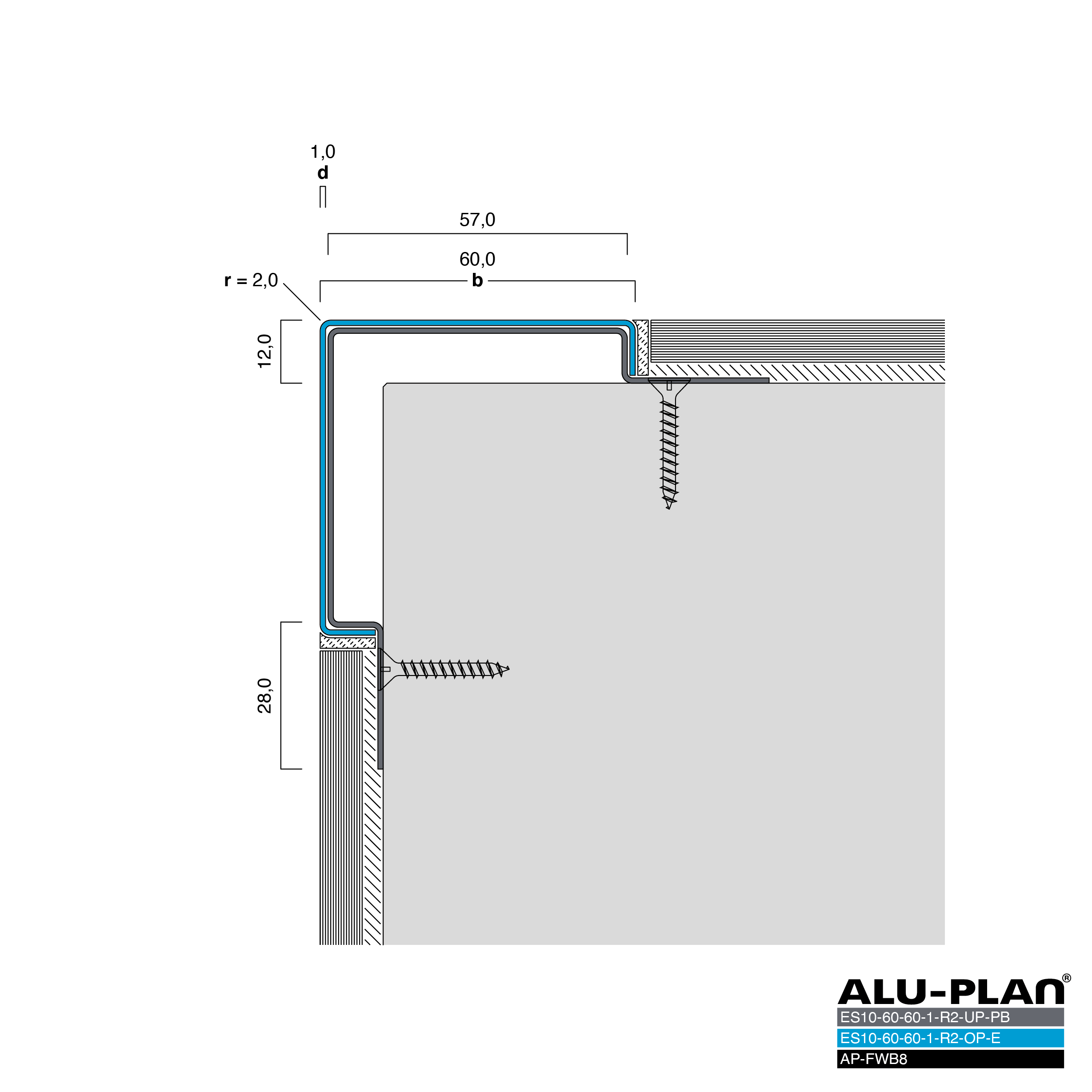 ALU-PLAN® Installation :: ES10-60-60-1-R2-UP-PB-ES10-60-60-1-R2-OP-E-AP-FWB8