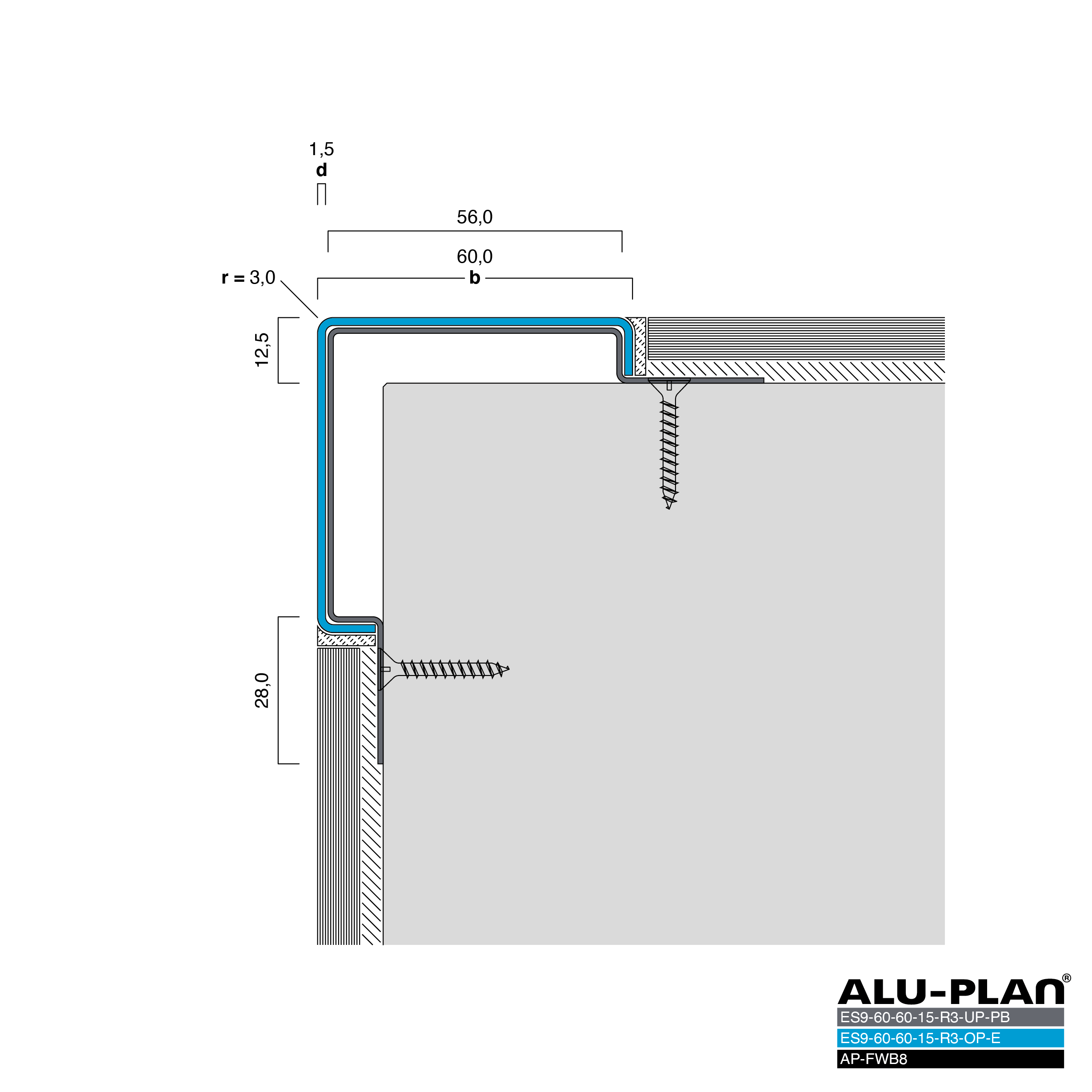 ALU-PLAN® Installation :: ES10-60-60-15-R3-UP-PB-ES10-60-60-15-R3-OP-E-AP-FWB8