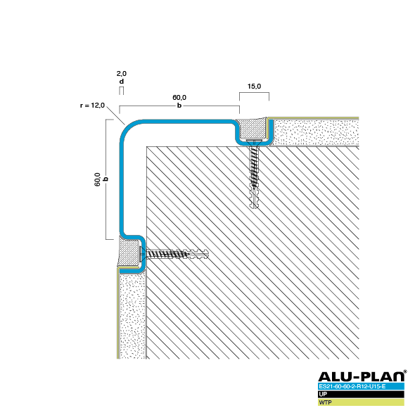 ALU-PLAN® Installation :: ES21-60-60-2-R12-U15-E-UP-WTP